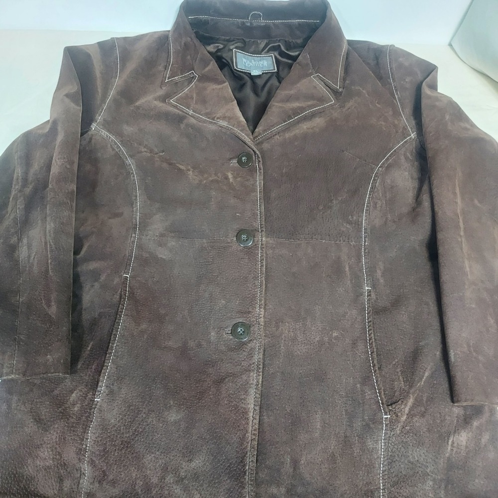 Wilsons Leather Suede‎ Blazer Jacket Western Style Brown XL nature cowgirl Read!